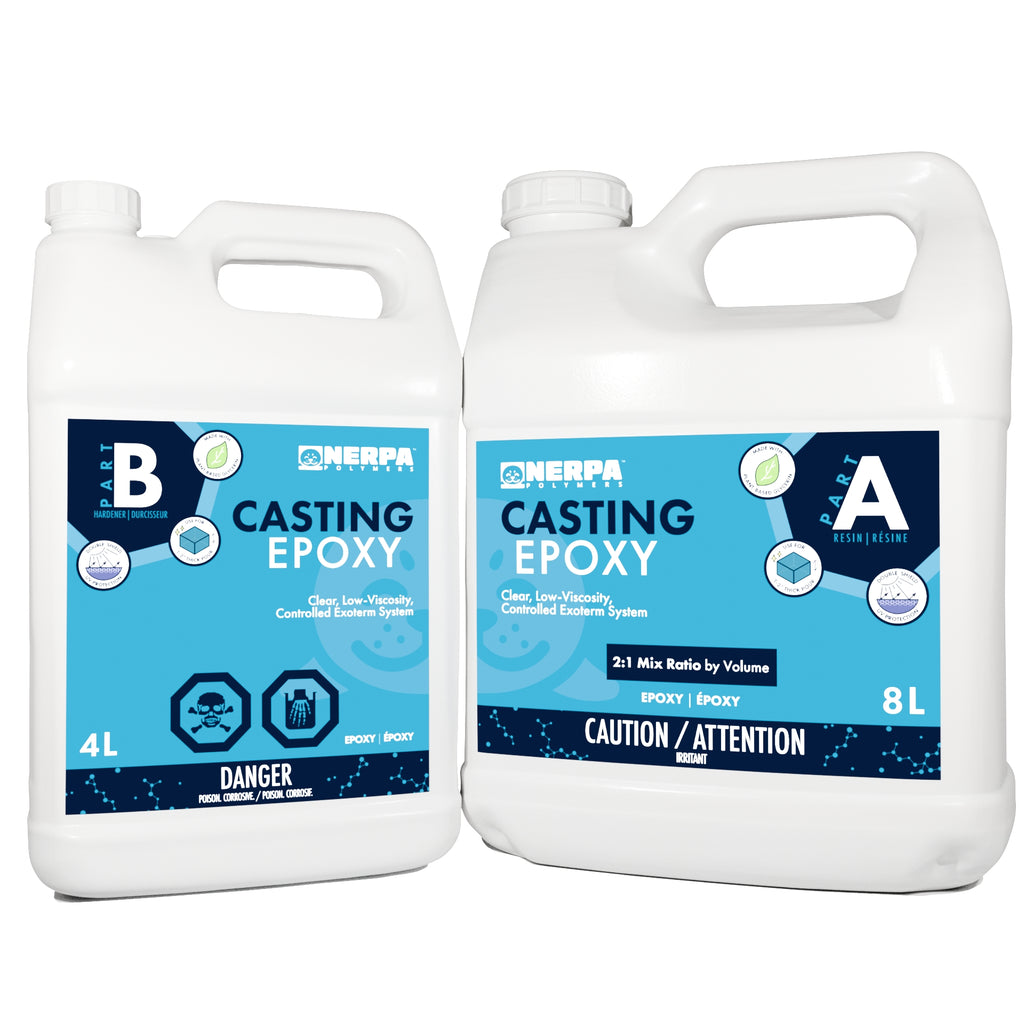 Nerpa Polymers Casting Epoxy 12L kit. Low viscosity and great cured characteristics. High bio-based content.