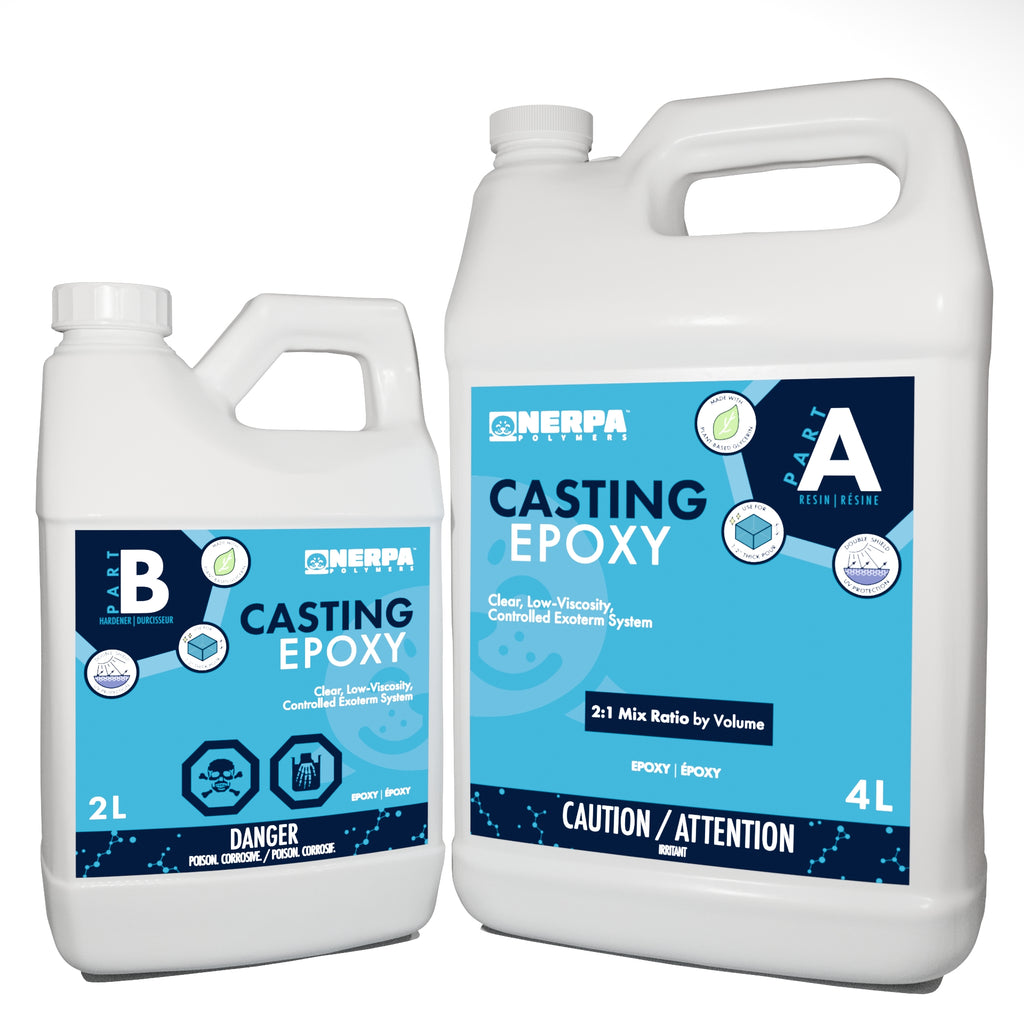 Nerpa Polymers Casting Epoxy 6L kit. Low viscosity and great cured characteristics. High bio-based content.